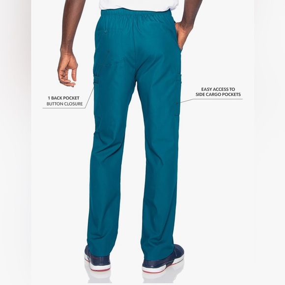 Landau Caribbean blue extra small elastic waist Medical scrubs classic fit - Picture 3 of 5